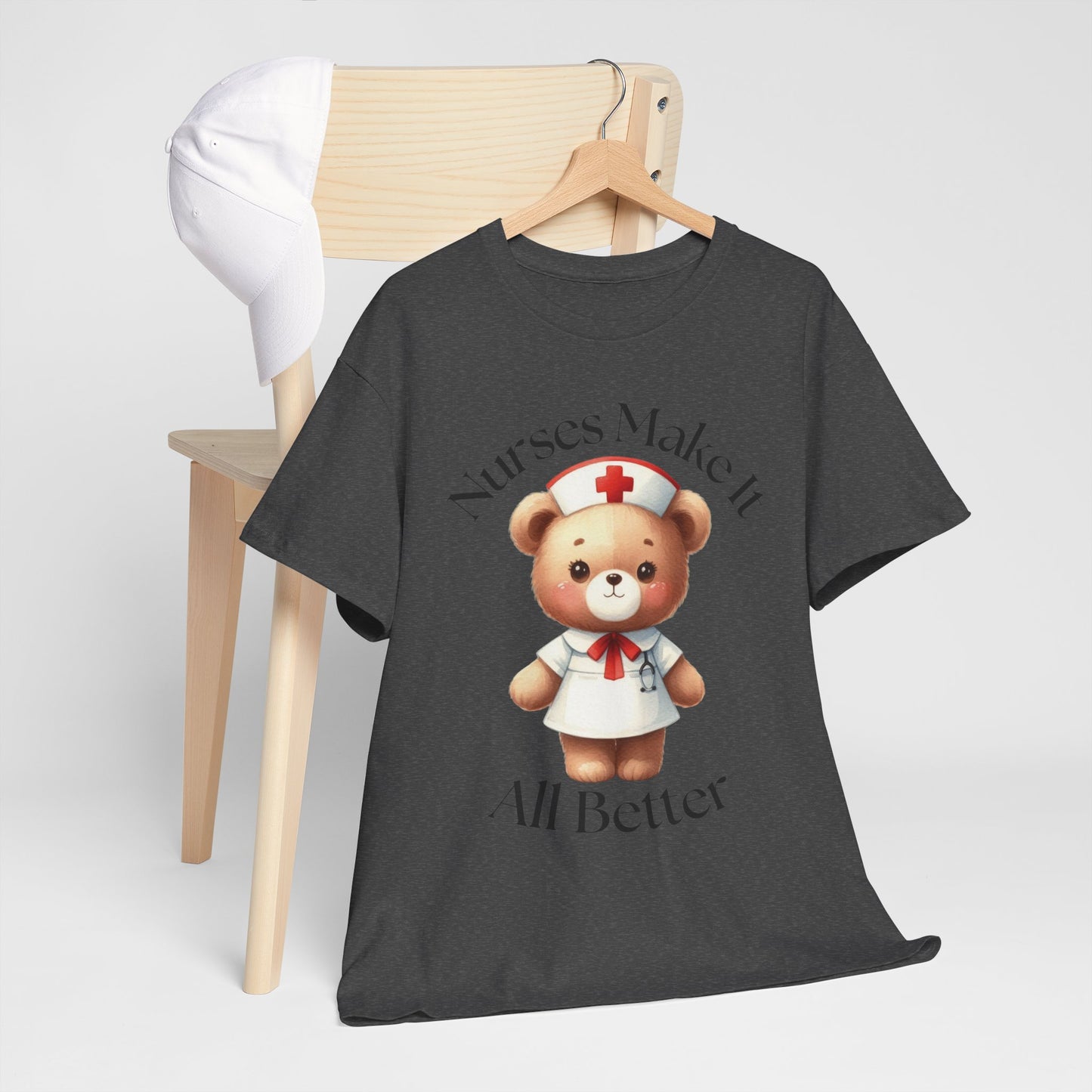 Nurse Appreciation Teddy Bear Tee - Unisex Heavy Cotton T-Shirt