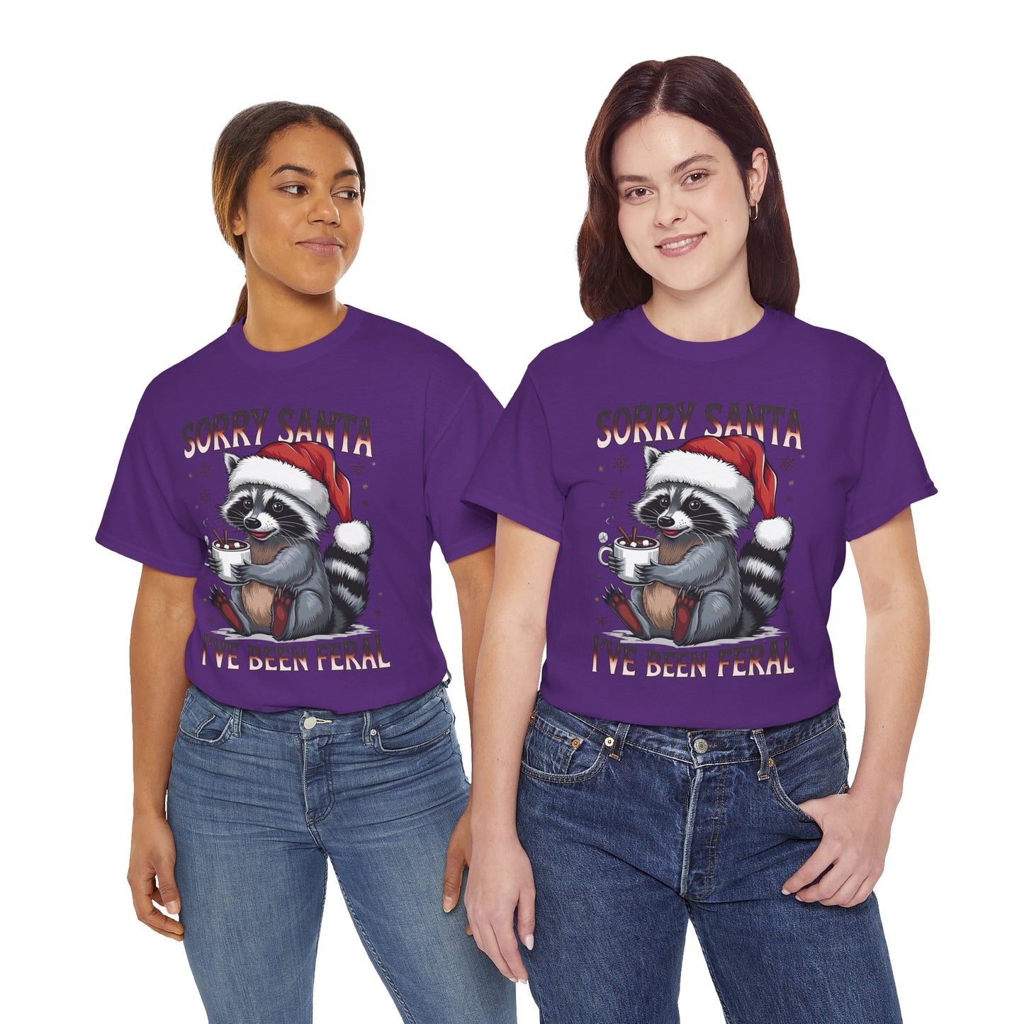 Festive Humor Unisex T-Shirt - 'Sorry Santa, I've Been Feral'