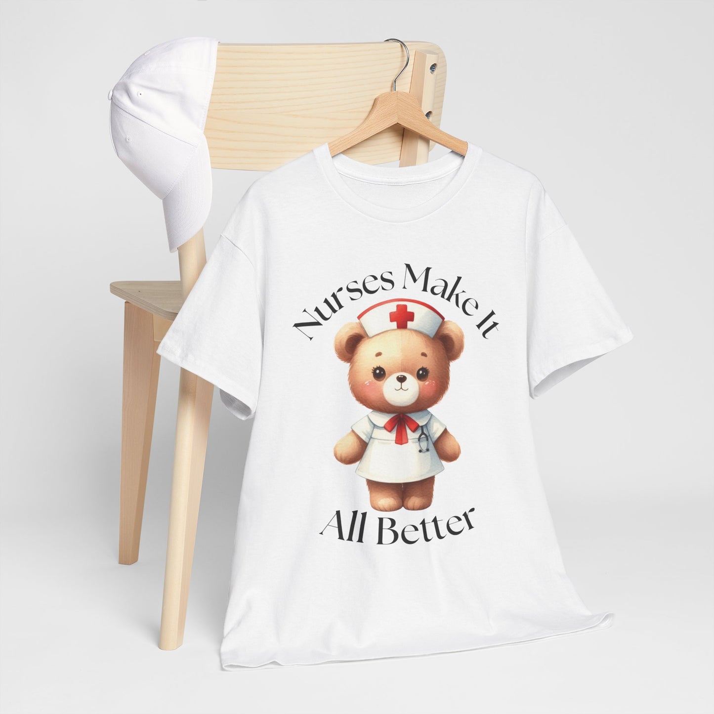 Nurse Appreciation Teddy Bear Tee - Unisex Heavy Cotton T-Shirt