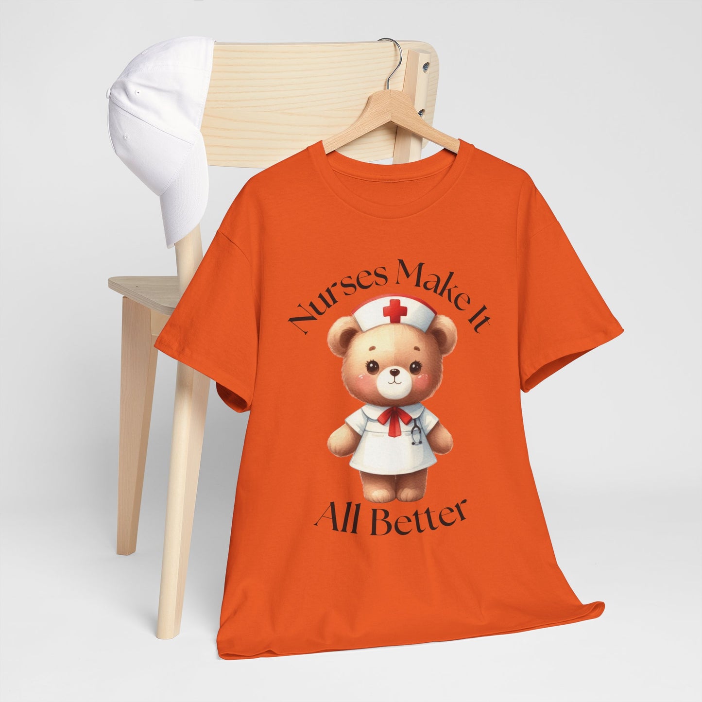 Nurse Appreciation Teddy Bear Tee - Unisex Heavy Cotton T-Shirt