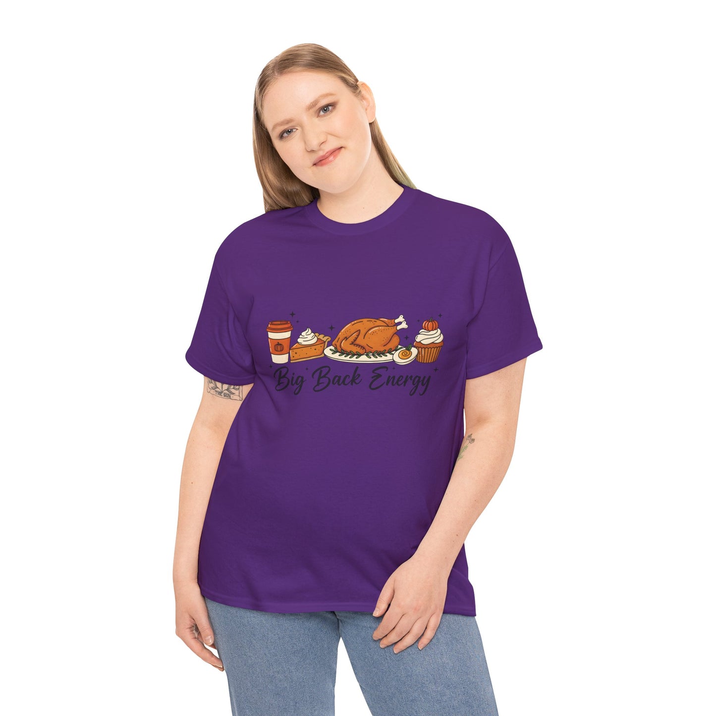 T-Shirt — "Big Back Energy" Thanksgiving Turkey Graphic Tee