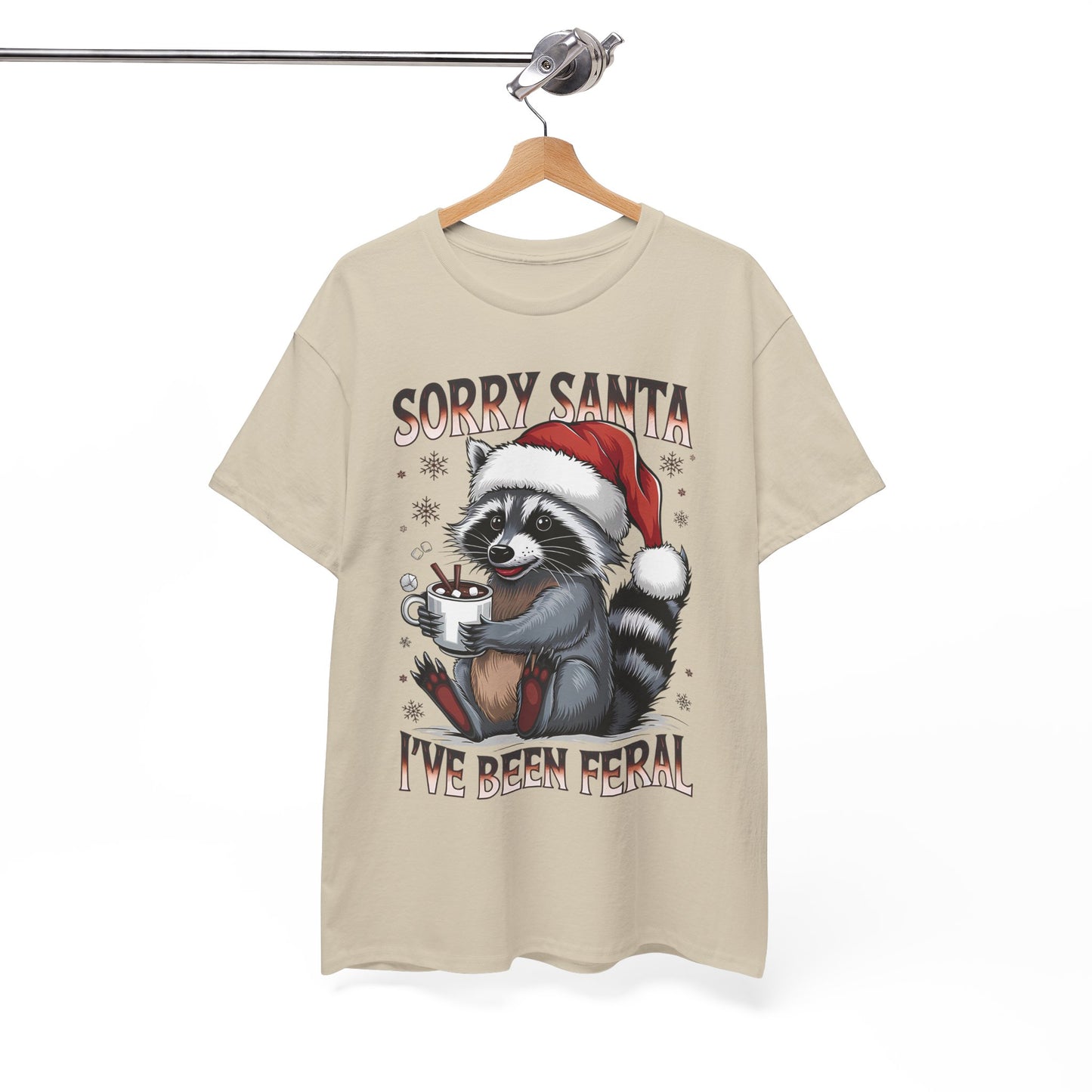 Festive Humor Unisex T-Shirt - 'Sorry Santa, I've Been Feral'