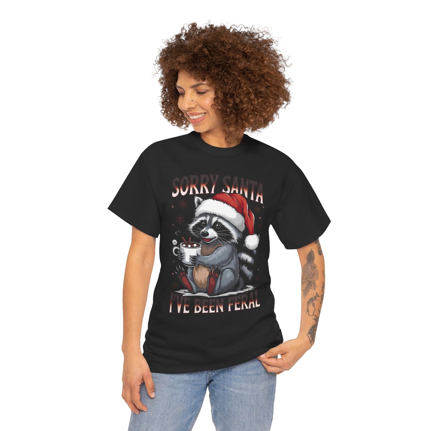 Festive Humor Unisex T-Shirt - 'Sorry Santa, I've Been Feral'