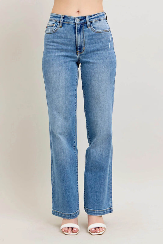 Judy Blue High Waist Straight Jeans Plus Size - Shamelessly Glamorous