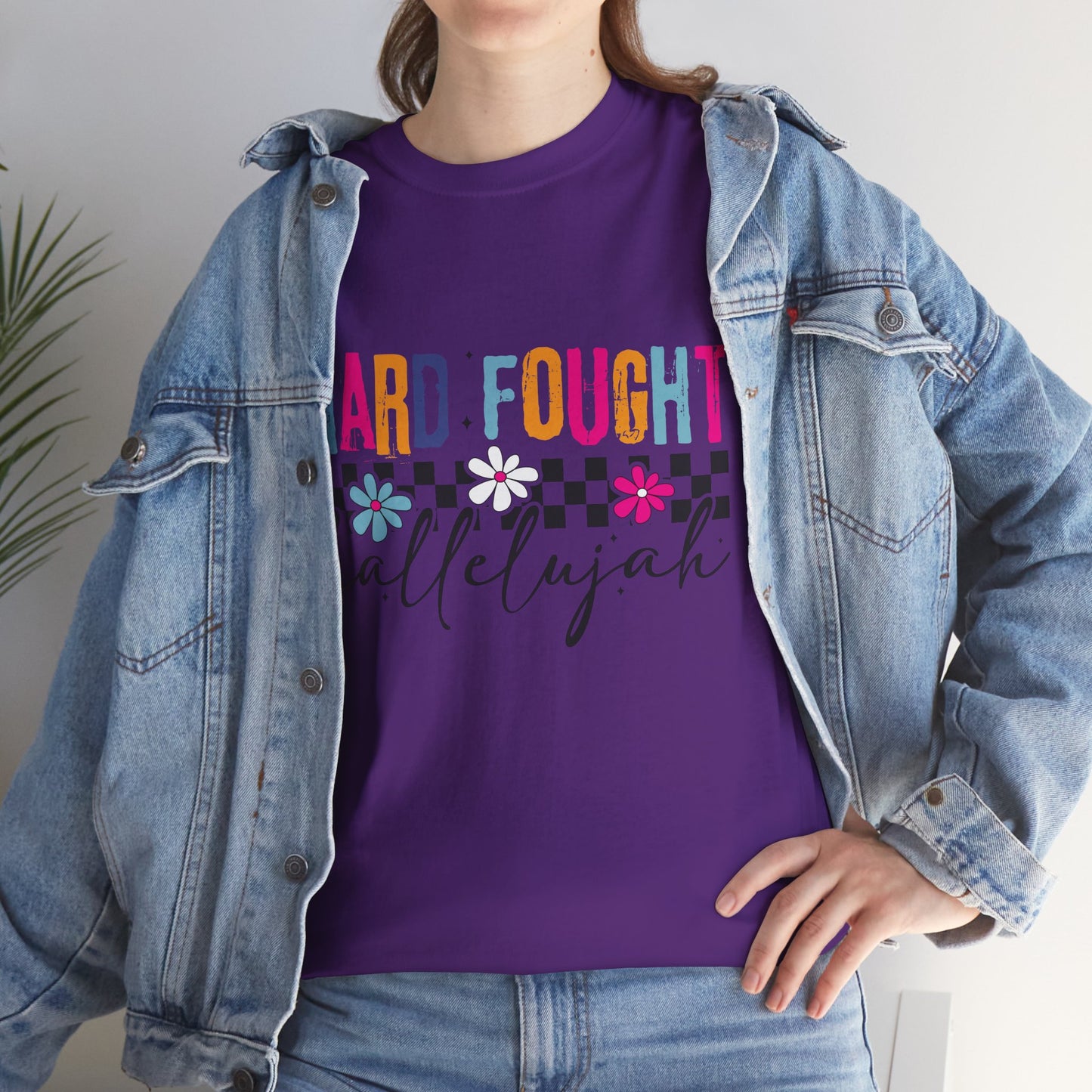 Hard Fought Hallelujah Tee, Motivational Shirt, Unisex Cotton T-Shirt, Inspirational Gift, Self-Care Apparel, Everyday Wear