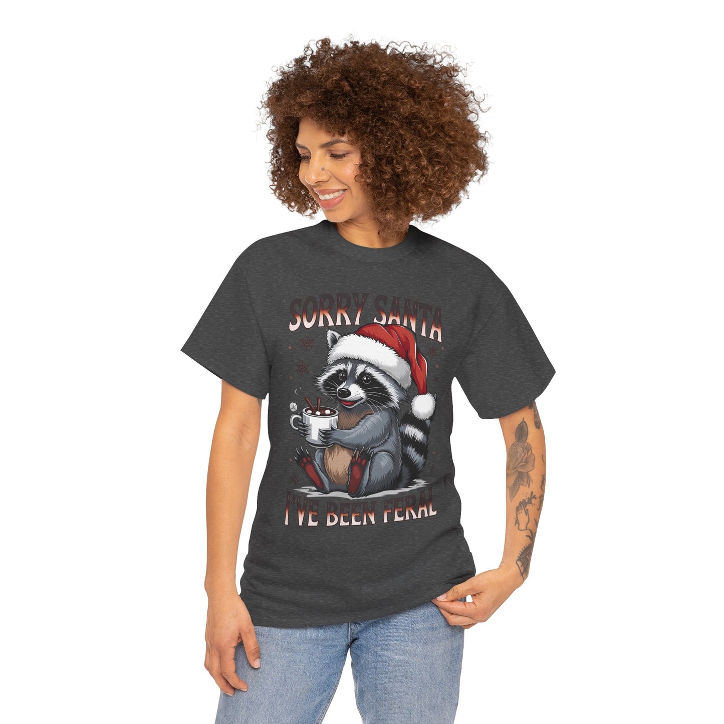 Festive Humor Unisex T-Shirt - 'Sorry Santa, I've Been Feral'