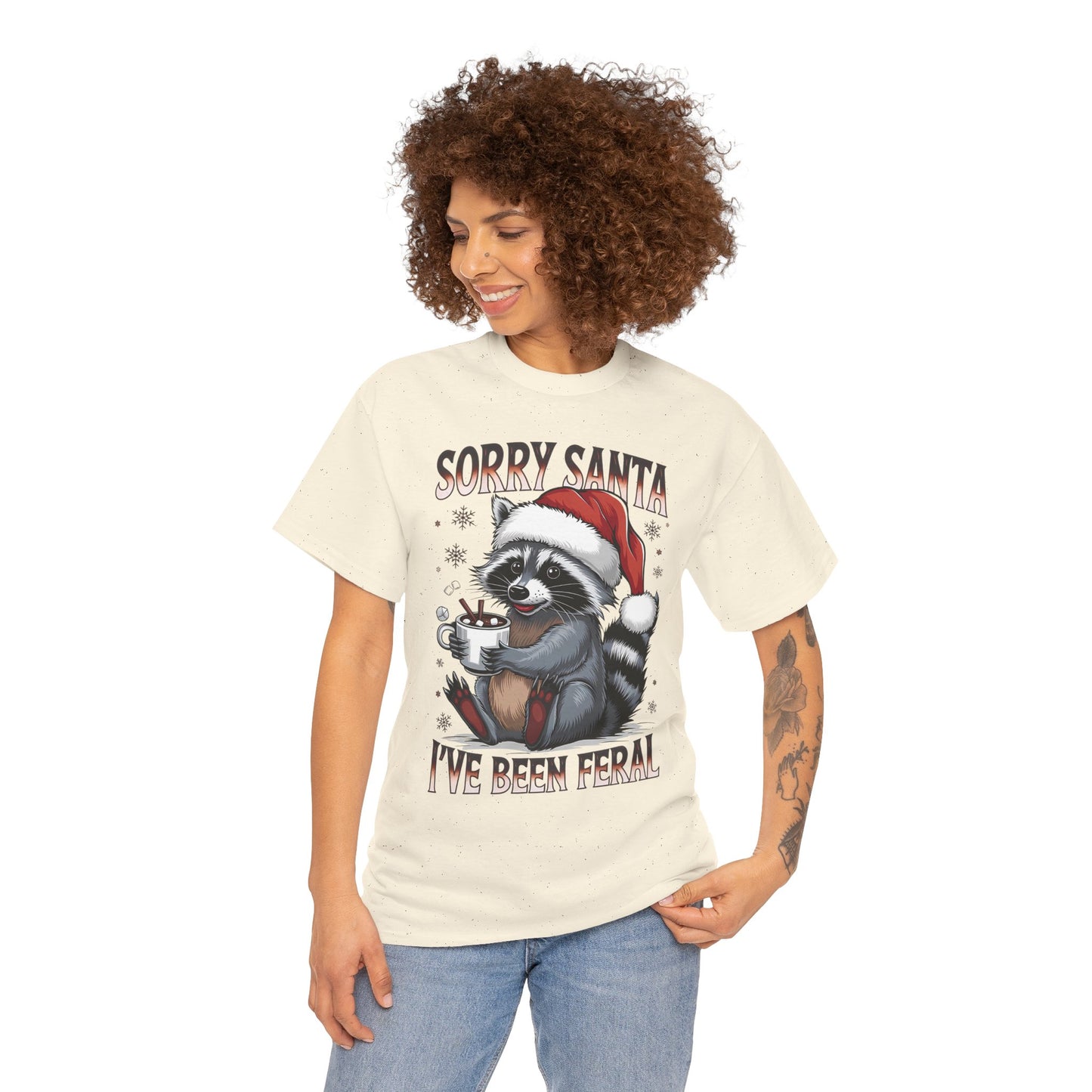 Festive Humor Unisex T-Shirt - 'Sorry Santa, I've Been Feral'