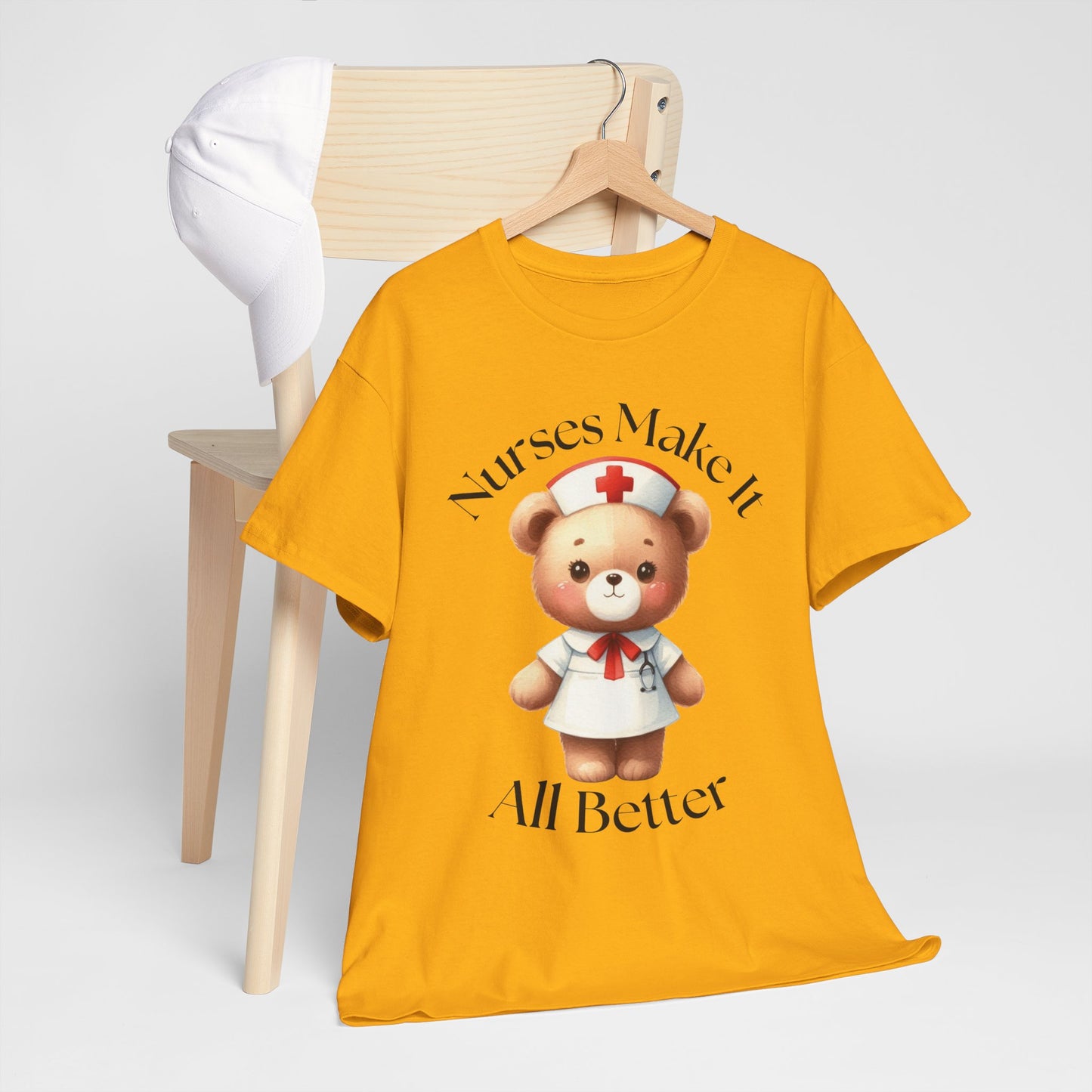 Nurse Appreciation Teddy Bear Tee - Unisex Heavy Cotton T-Shirt