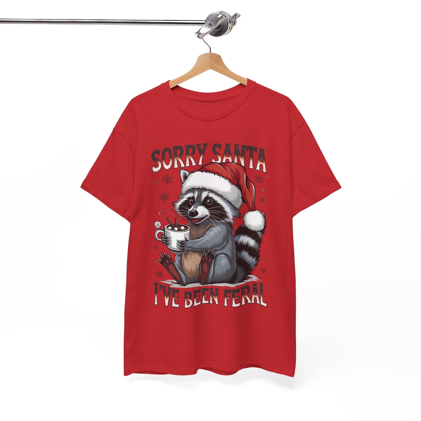 Festive Humor Unisex T-Shirt - 'Sorry Santa, I've Been Feral'