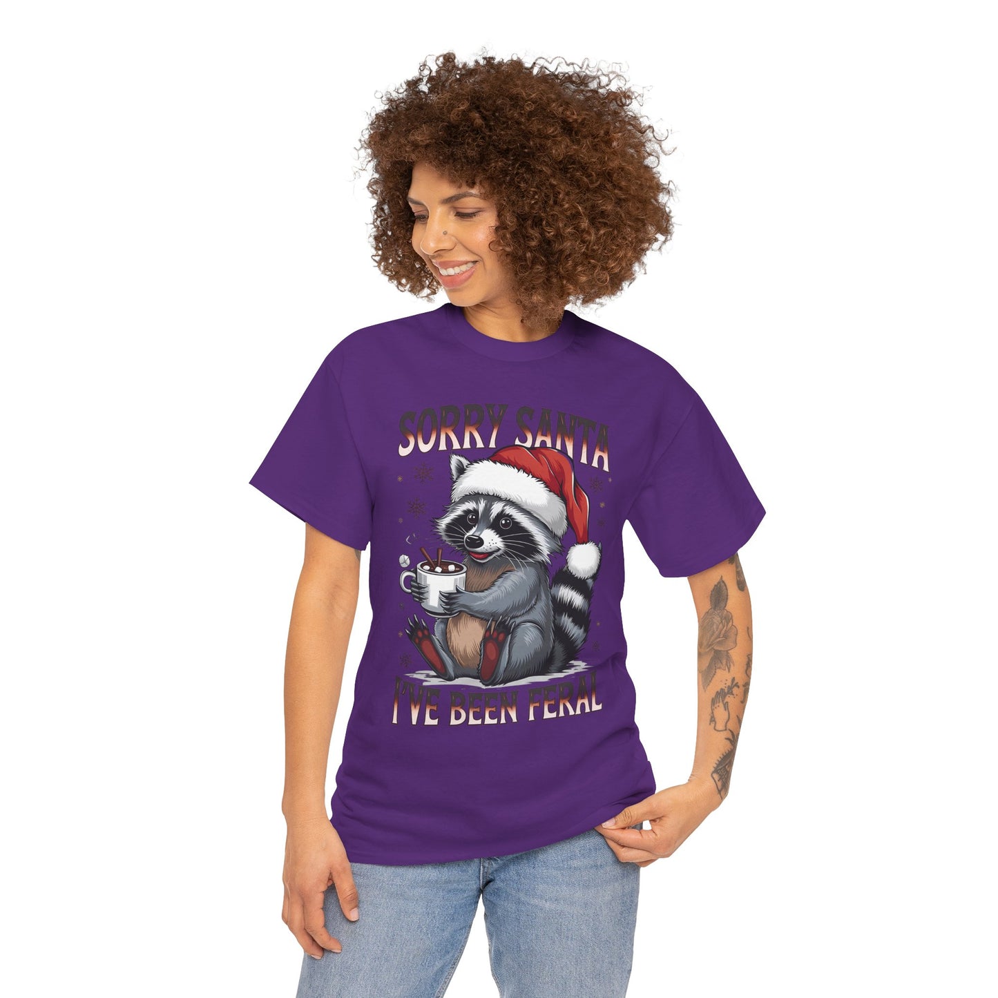Festive Humor Unisex T-Shirt - 'Sorry Santa, I've Been Feral'