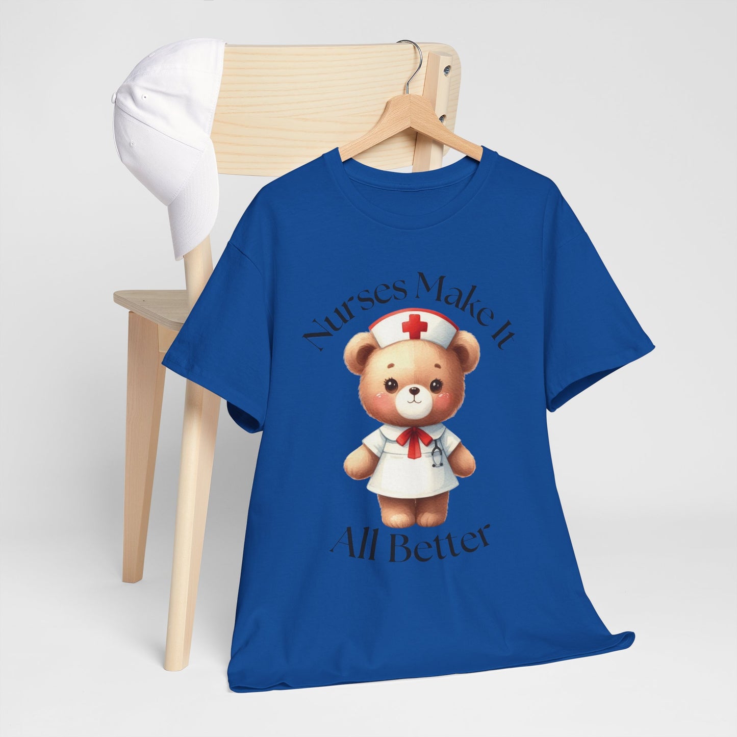 Nurse Appreciation Teddy Bear Tee - Unisex Heavy Cotton T-Shirt