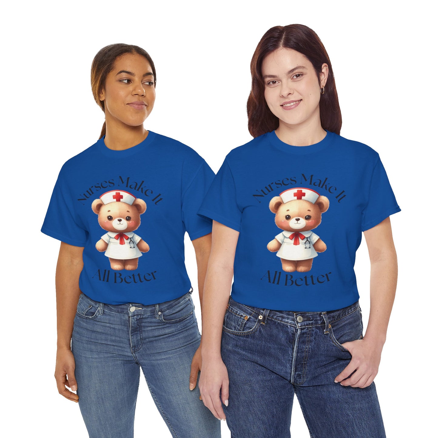 Nurse Appreciation Teddy Bear Tee - Unisex Heavy Cotton T-Shirt