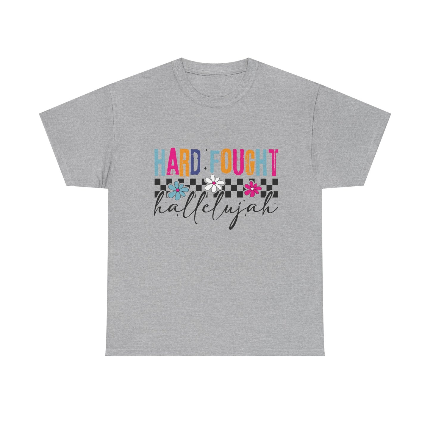 Hard Fought Hallelujah Tee, Motivational Shirt, Unisex Cotton T-Shirt, Inspirational Gift, Self-Care Apparel, Everyday Wear