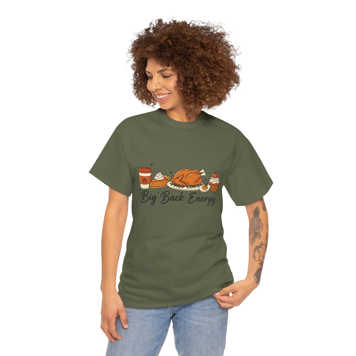 T-Shirt — "Big Back Energy" Thanksgiving Turkey Graphic Tee
