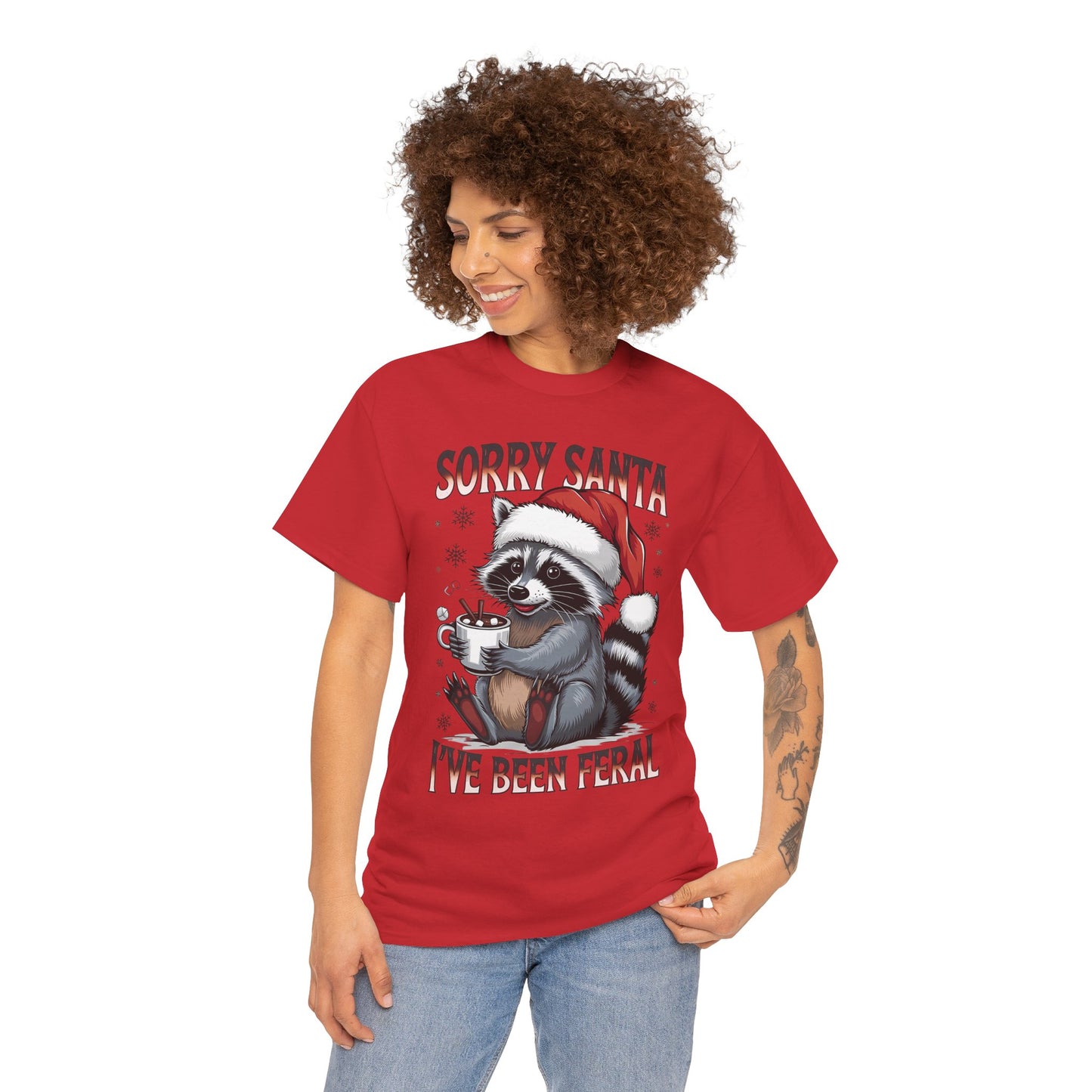 Festive Humor Unisex T-Shirt - 'Sorry Santa, I've Been Feral'