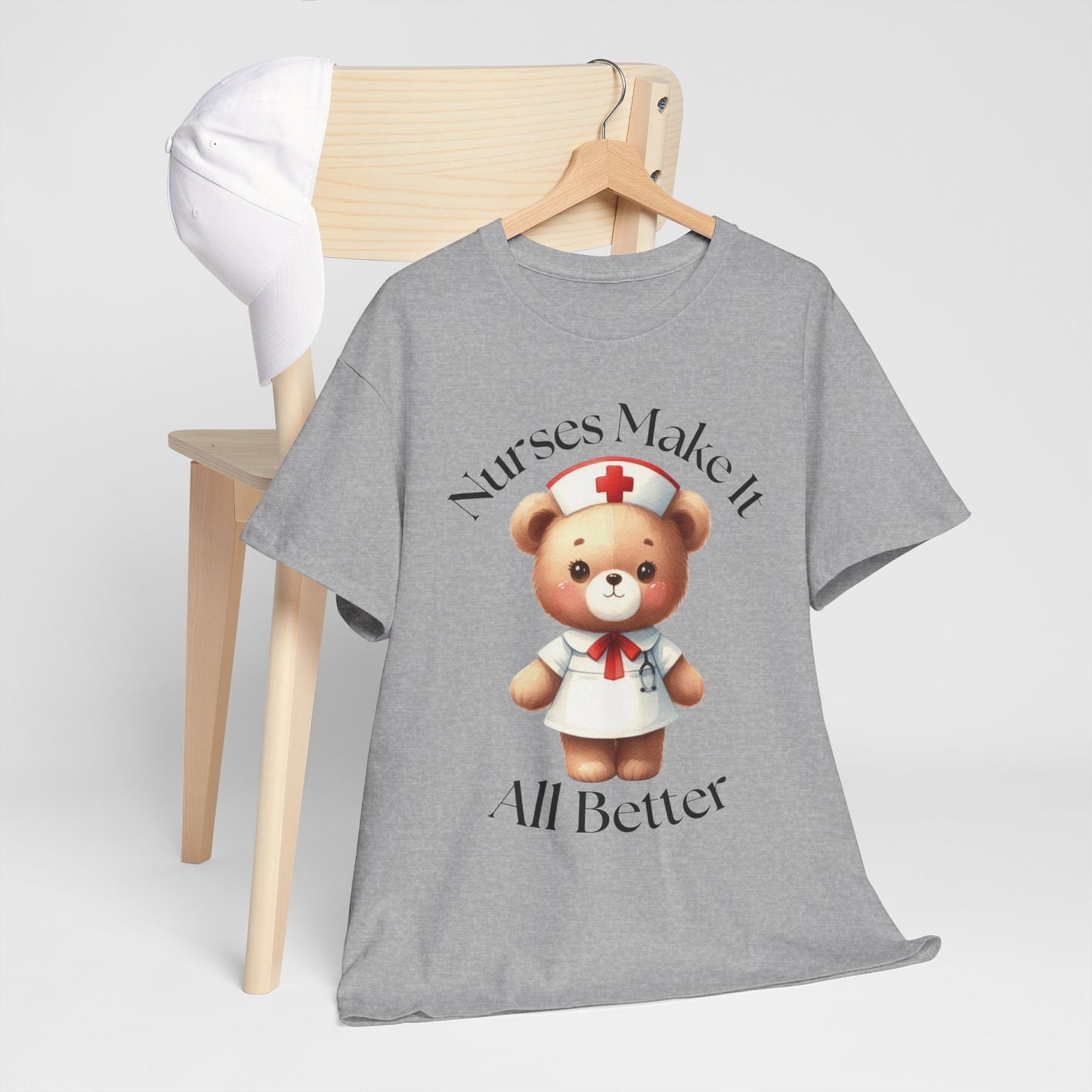 Nurse Appreciation Teddy Bear Tee - Unisex Heavy Cotton T-Shirt