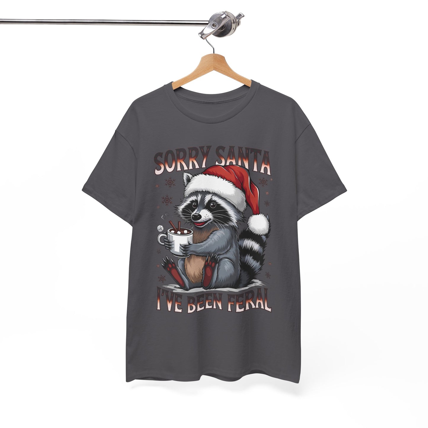 Festive Humor Unisex T-Shirt - 'Sorry Santa, I've Been Feral'