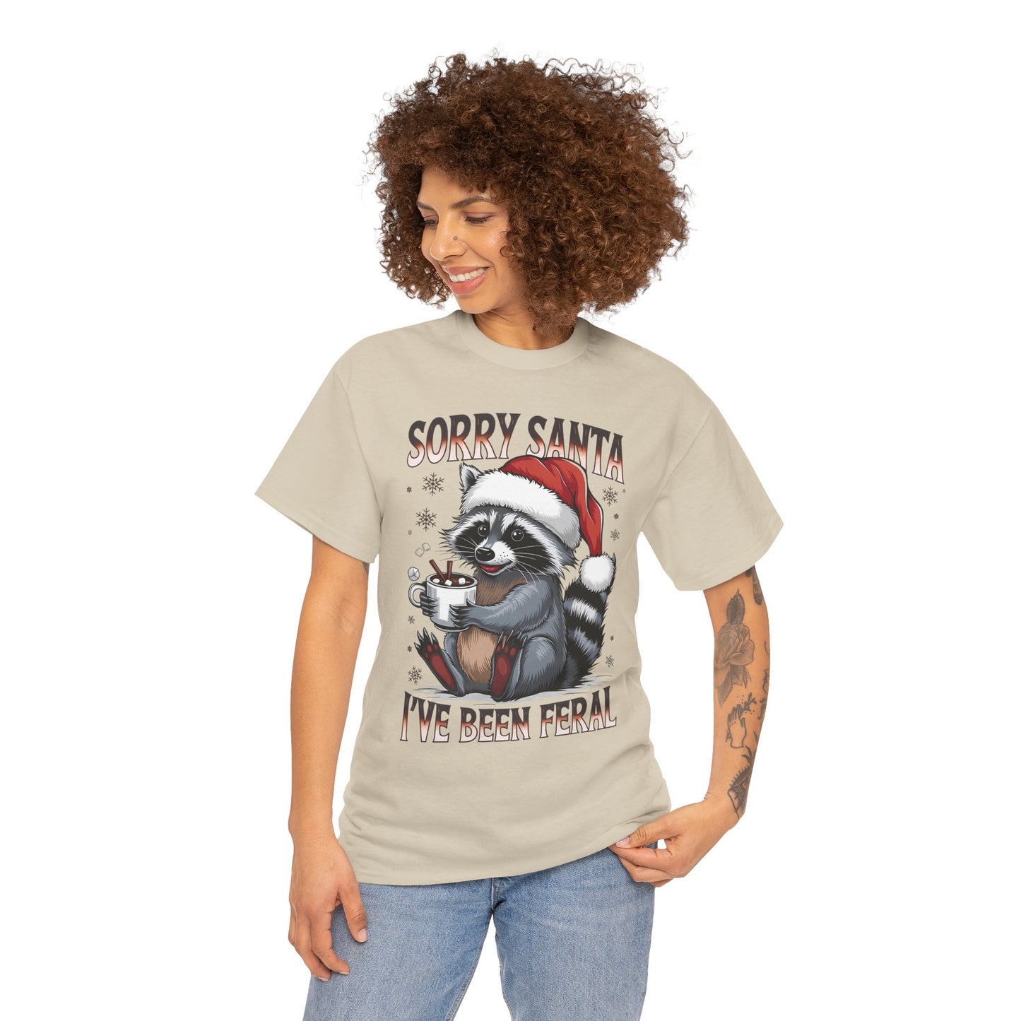 Festive Humor Unisex T-Shirt - 'Sorry Santa, I've Been Feral'