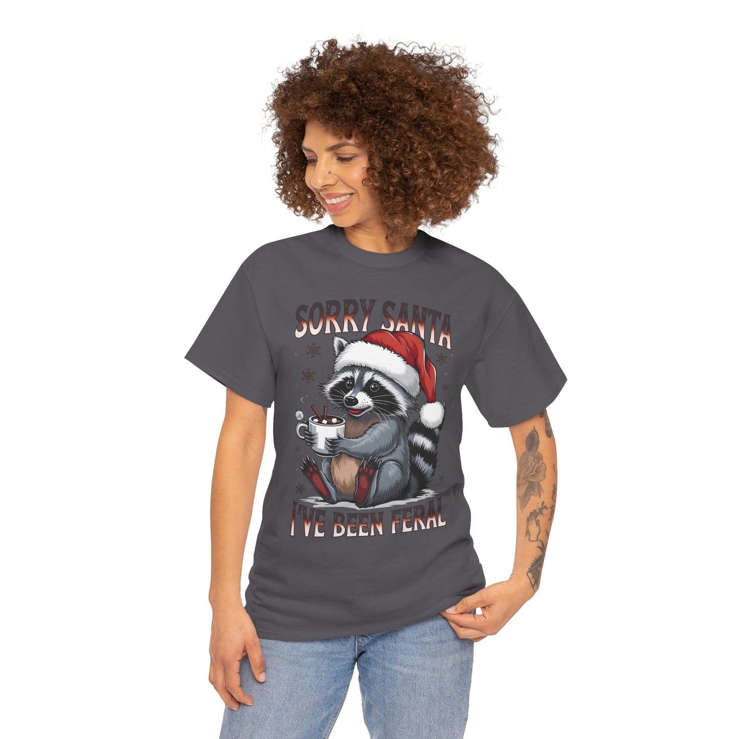 Festive Humor Unisex T-Shirt - 'Sorry Santa, I've Been Feral'