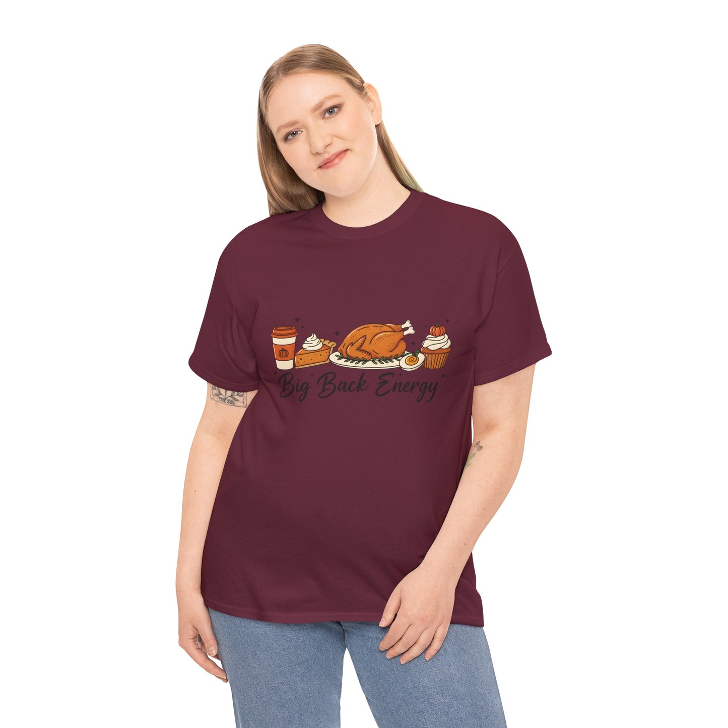 T-Shirt — "Big Back Energy" Thanksgiving Turkey Graphic Tee