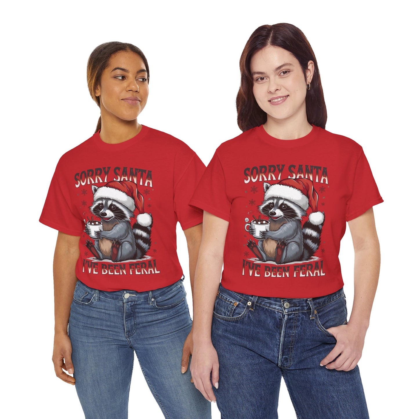 Festive Humor Unisex T-Shirt - 'Sorry Santa, I've Been Feral'