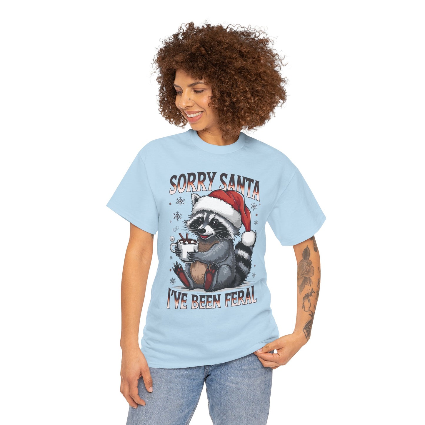 Festive Humor Unisex T-Shirt - 'Sorry Santa, I've Been Feral'