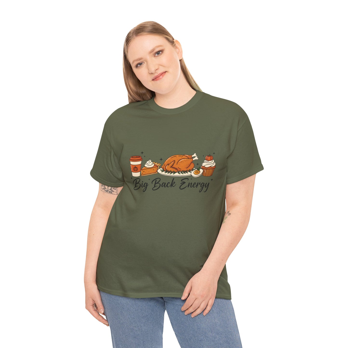 T-Shirt — "Big Back Energy" Thanksgiving Turkey Graphic Tee