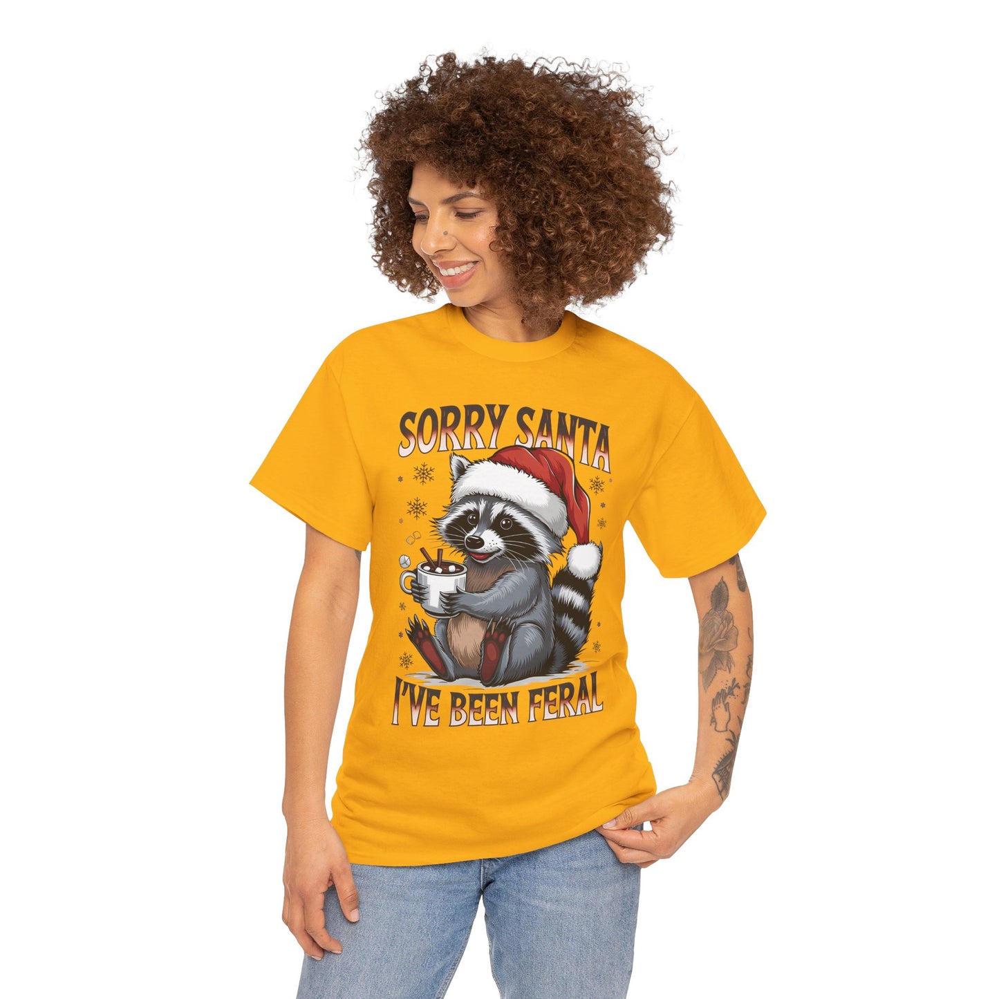 Festive Humor Unisex T-Shirt - 'Sorry Santa, I've Been Feral'