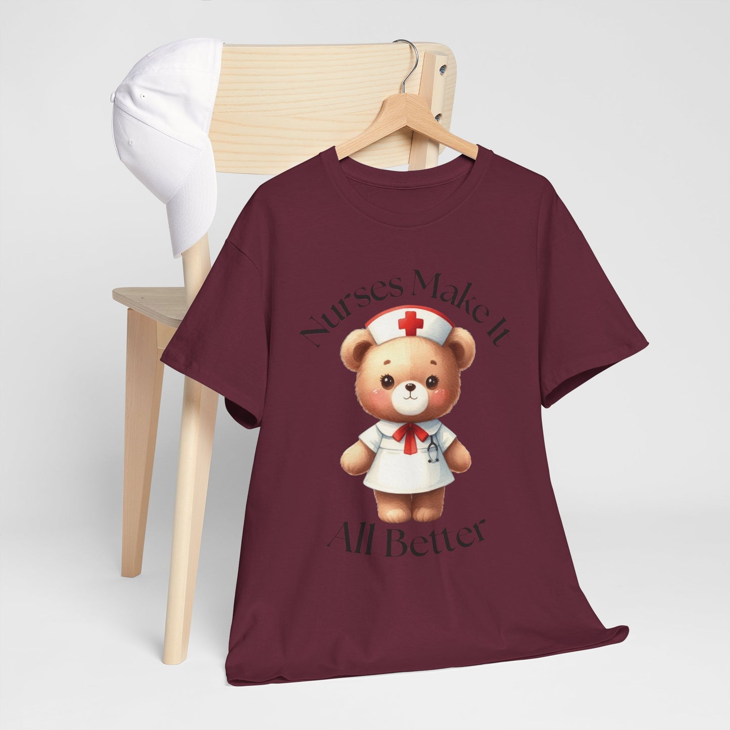 Nurse Appreciation Teddy Bear Tee - Unisex Heavy Cotton T-Shirt