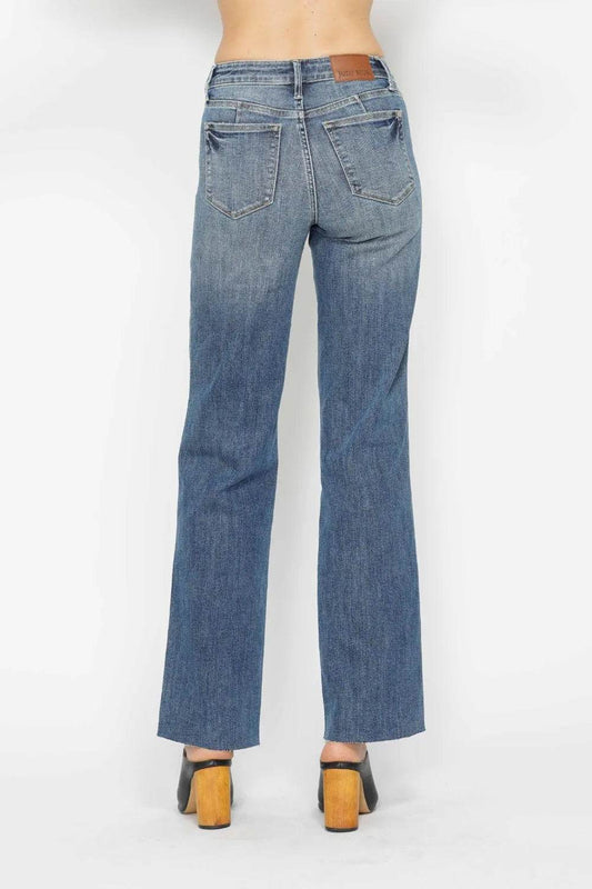 Judy Blue Tummy Control Straight Jeans Plus Size - Shamelessly Glamorous
