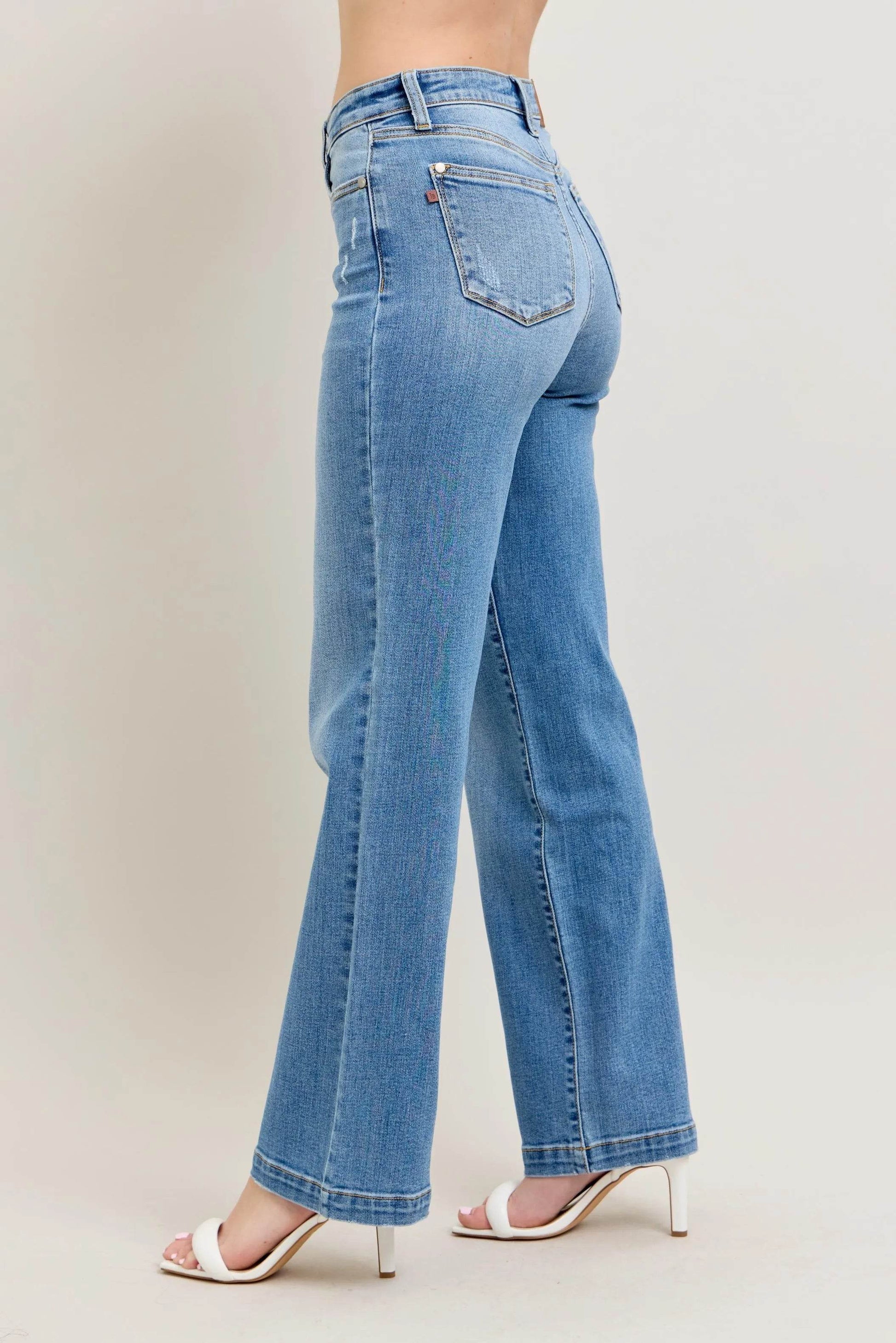 Judy Blue High Waist Straight Jeans Plus Size - Shamelessly Glamorous