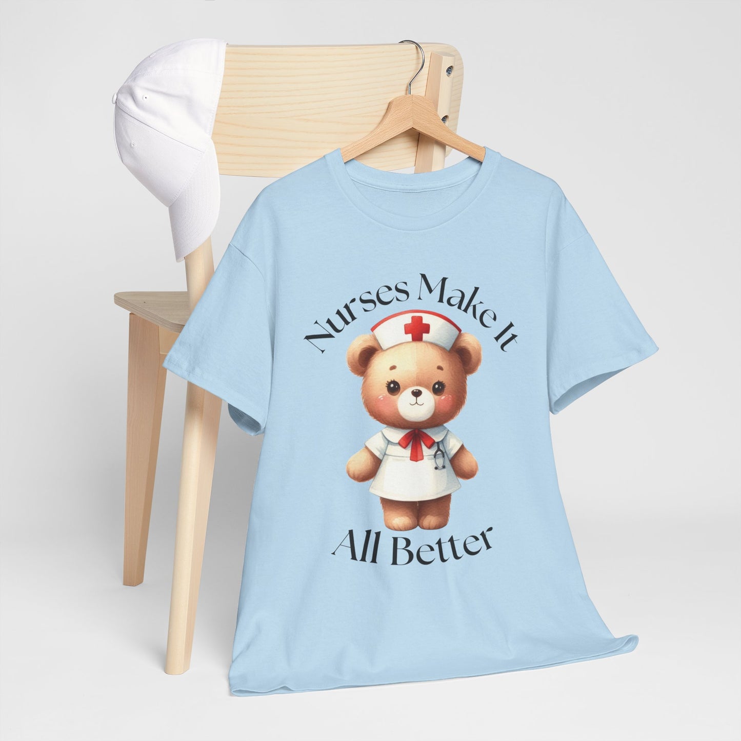 Nurse Appreciation Teddy Bear Tee - Unisex Heavy Cotton T-Shirt
