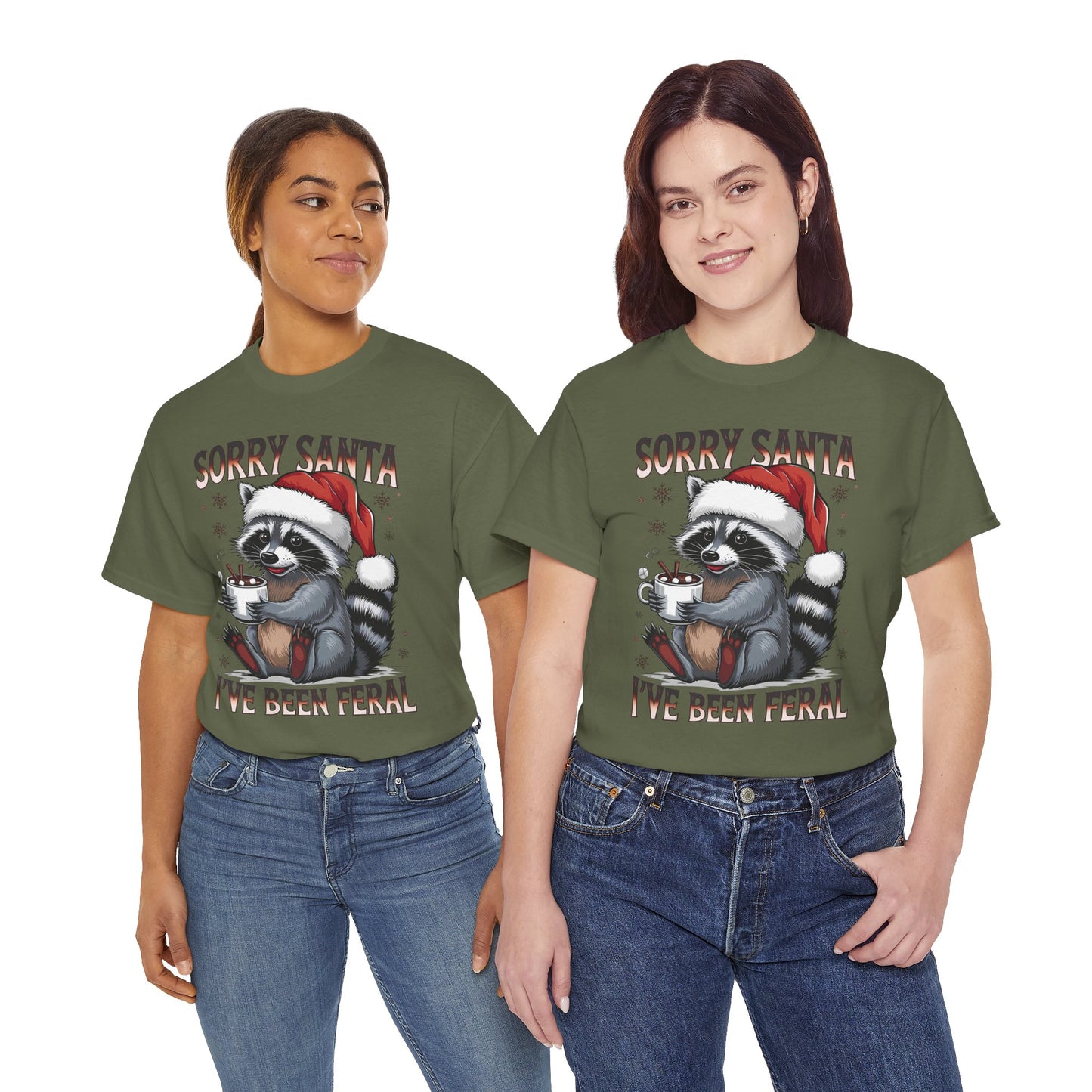 Festive Humor Unisex T-Shirt - 'Sorry Santa, I've Been Feral'