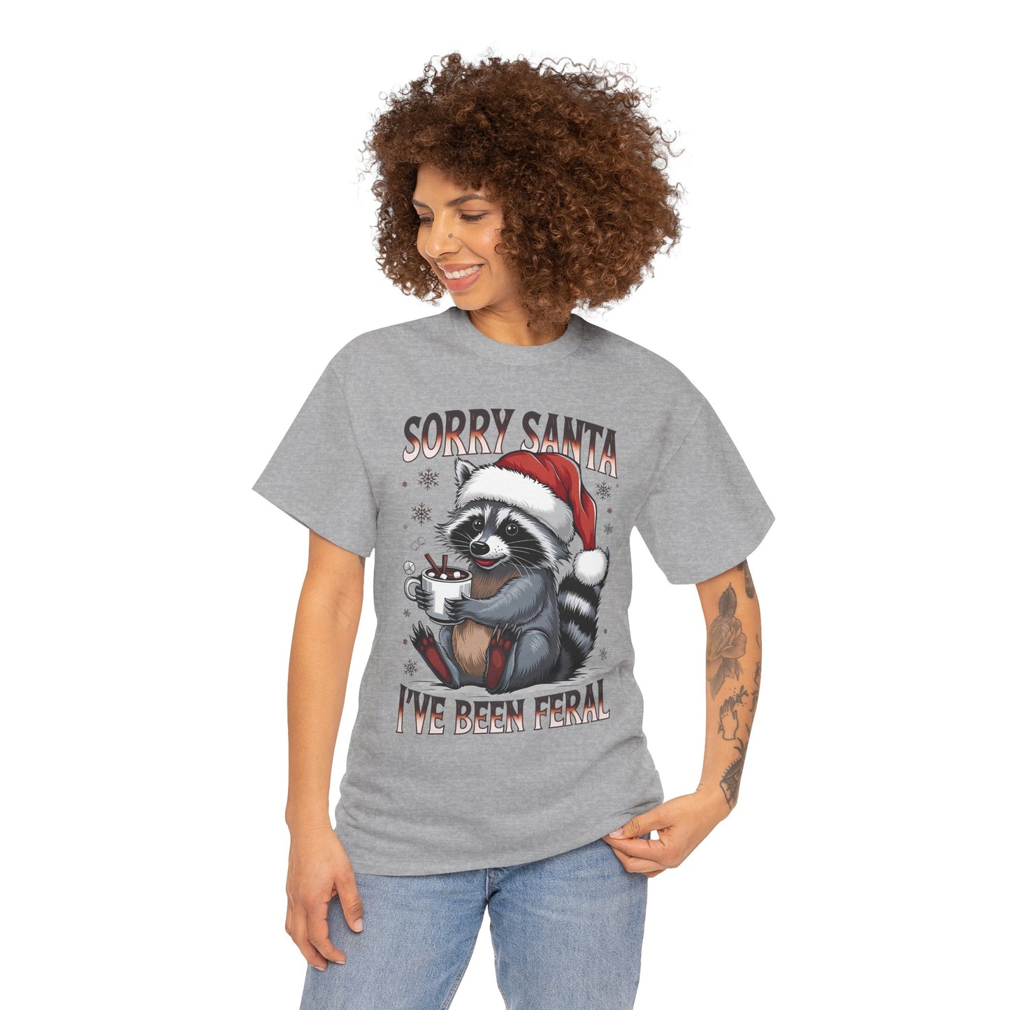 Festive Humor Unisex T-Shirt - 'Sorry Santa, I've Been Feral'