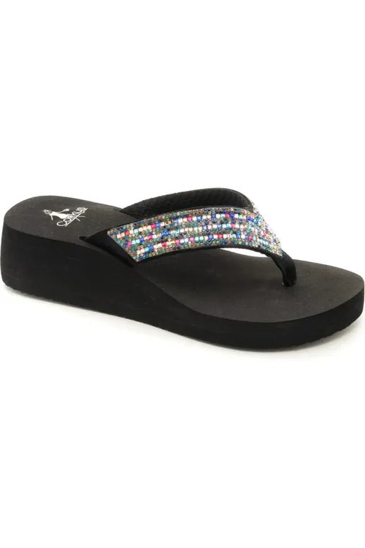 Corkys Clara Jeweled Wedge - Shamelessly Glamorous