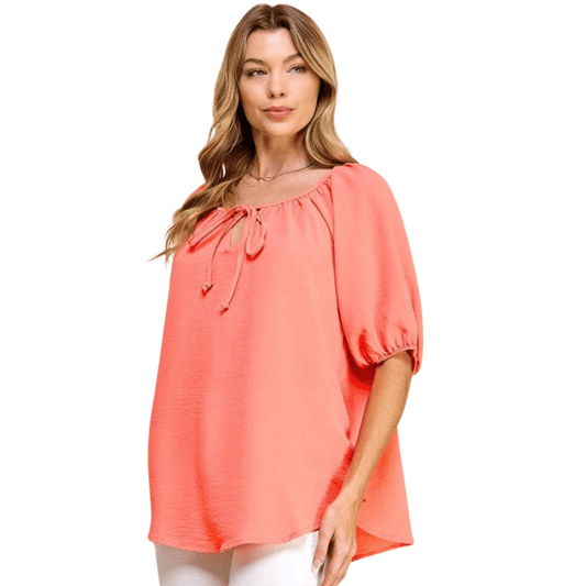 Puff Sleeve Woven Top - Shamelessly Glamorous