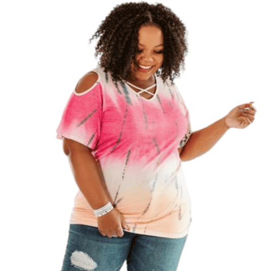 Crazy Love Tie Dye Top By Glitzy Girlz - Shamelessly Glamorous