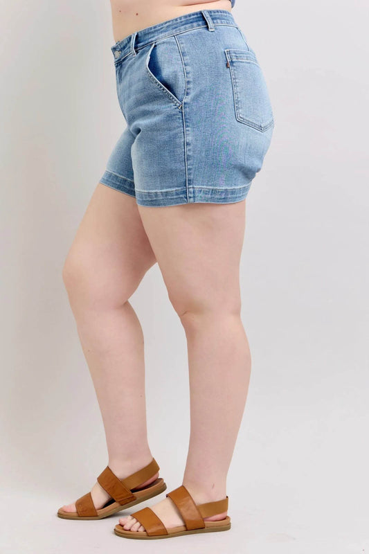 Judy Blue Plus Size High Rise Denim Shorts - Shamelessly Glamorous