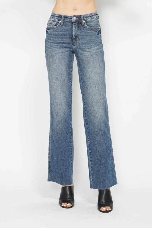 Judy Blue Tummy Control Straight Jeans Plus Size - Shamelessly Glamorous